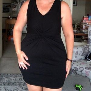 Twist front Forever 21 black dress 1X